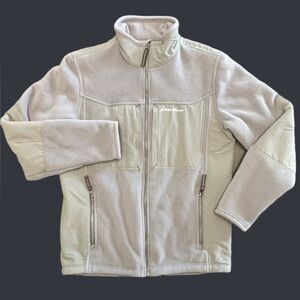 Eddie Bauer full zip crux fleece jacket water repellent zip hand pockets NWT S